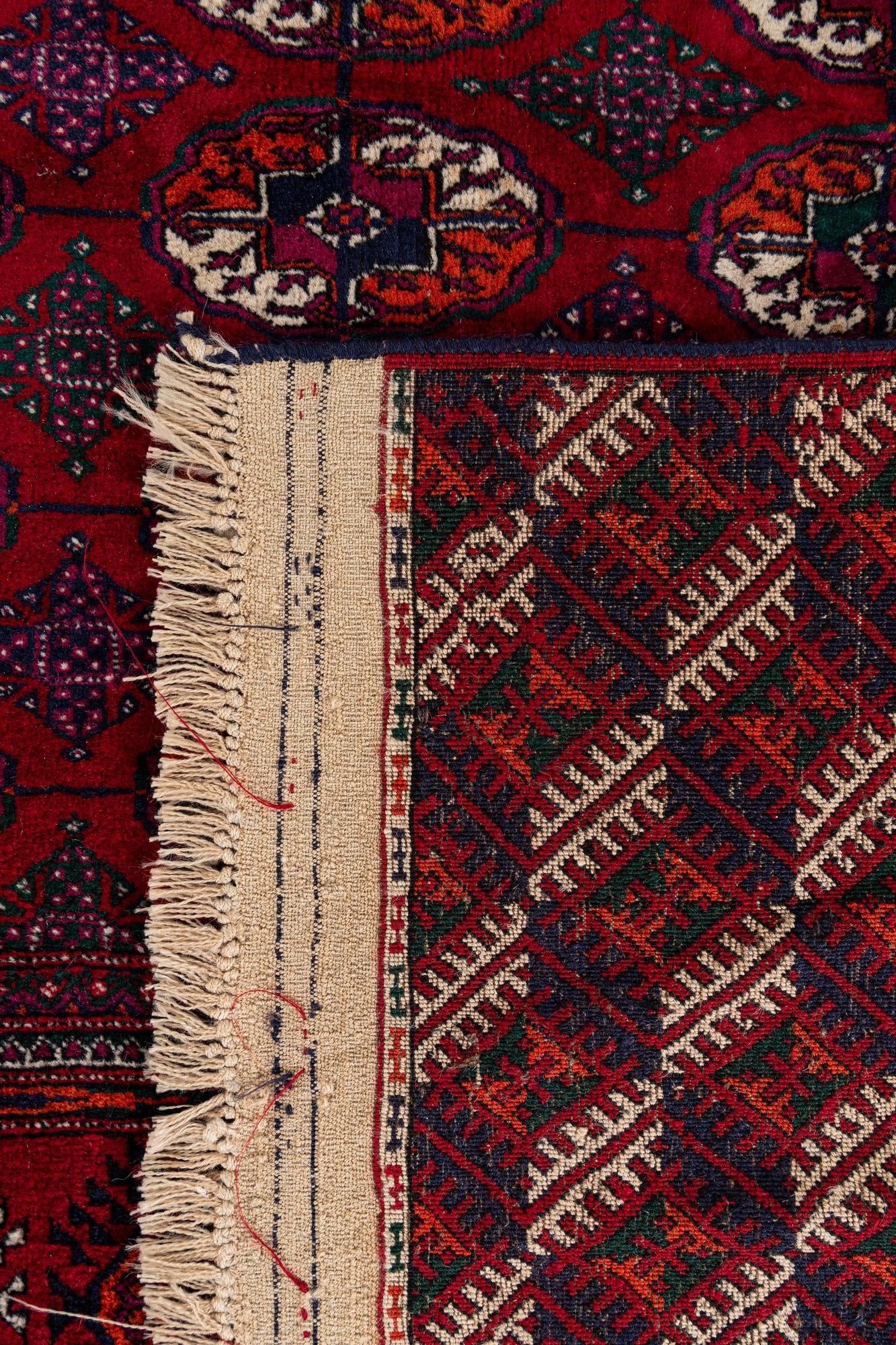6' x 9' Hand Knotted Torkaman Persian Wool Rug