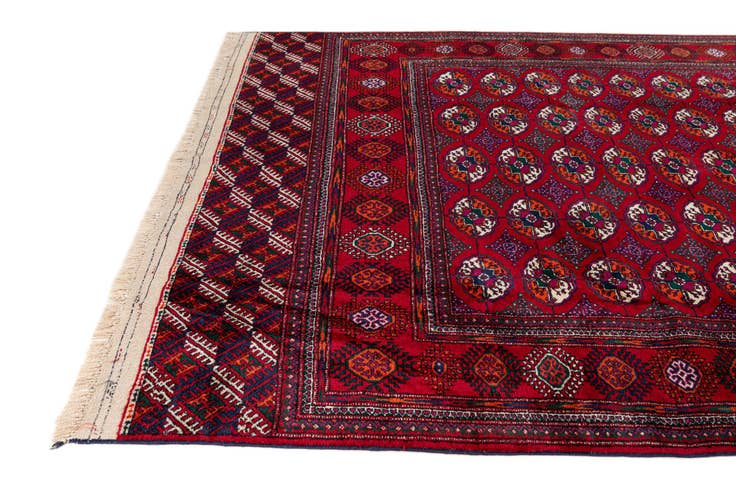 Detail image of 6' x 9' Hand Knotted Torkaman Persian Wool Rug