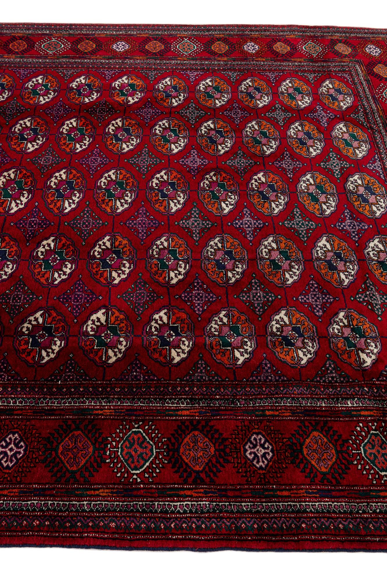 6' x 9' Hand Knotted Torkaman Persian Wool Rug