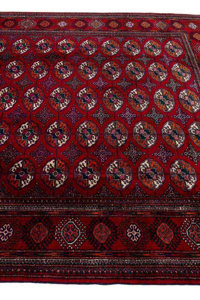 6' x 9' Hand Knotted Torkaman Persian Wool Rug
