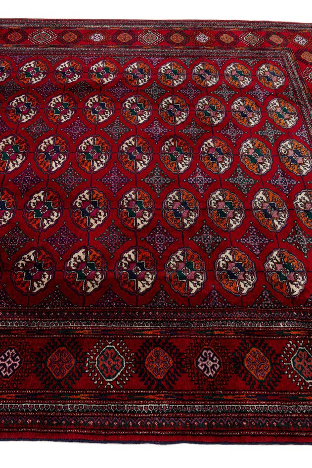 Detail image of 6' x 9' Hand Knotted Torkaman Persian Wool Rug