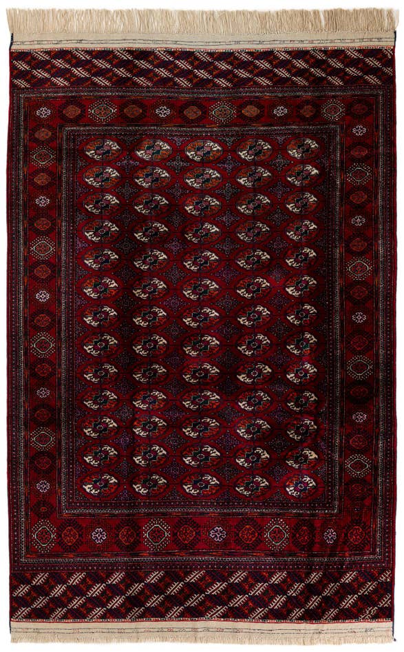 Detail image of 6' x 9' Hand Knotted Torkaman Persian Wool Rug