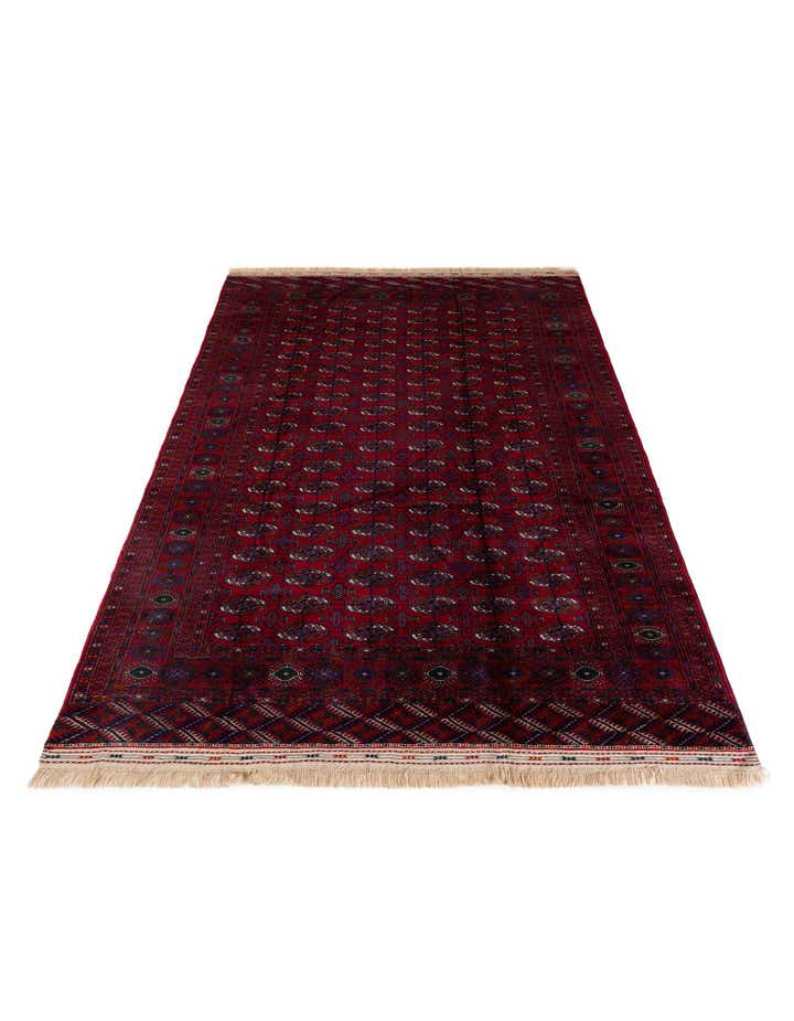6' 7 x 10' 1 Hand Knotted Torkaman Persian Wool Rug