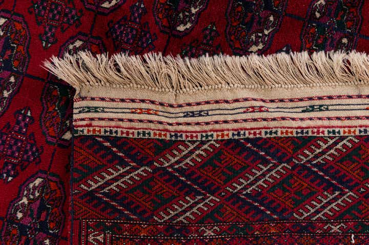 6' 7 x 10' 1 Hand Knotted Torkaman Persian Wool Rug