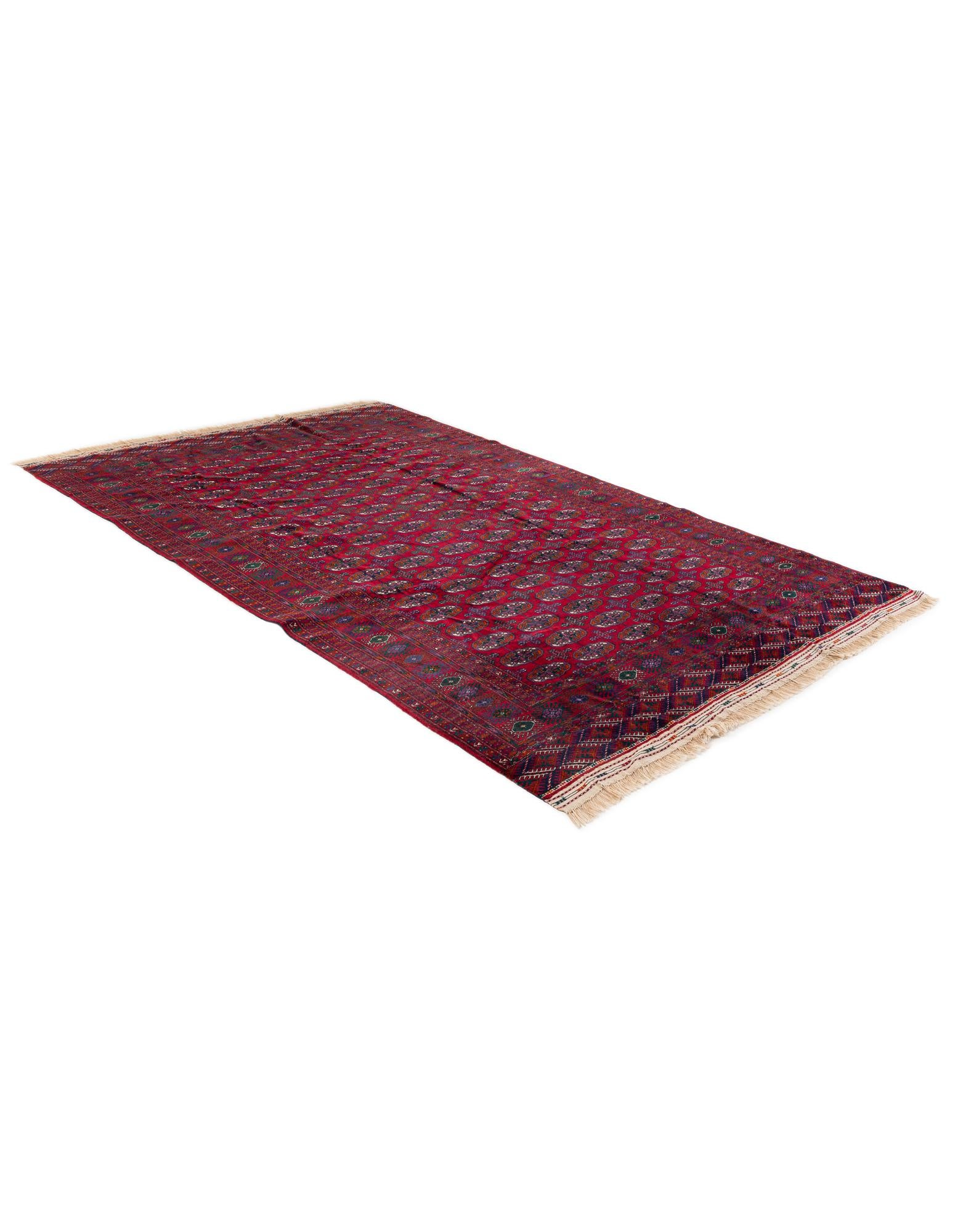 6' 7 x 10' 1 Hand Knotted Torkaman Persian Wool Rug