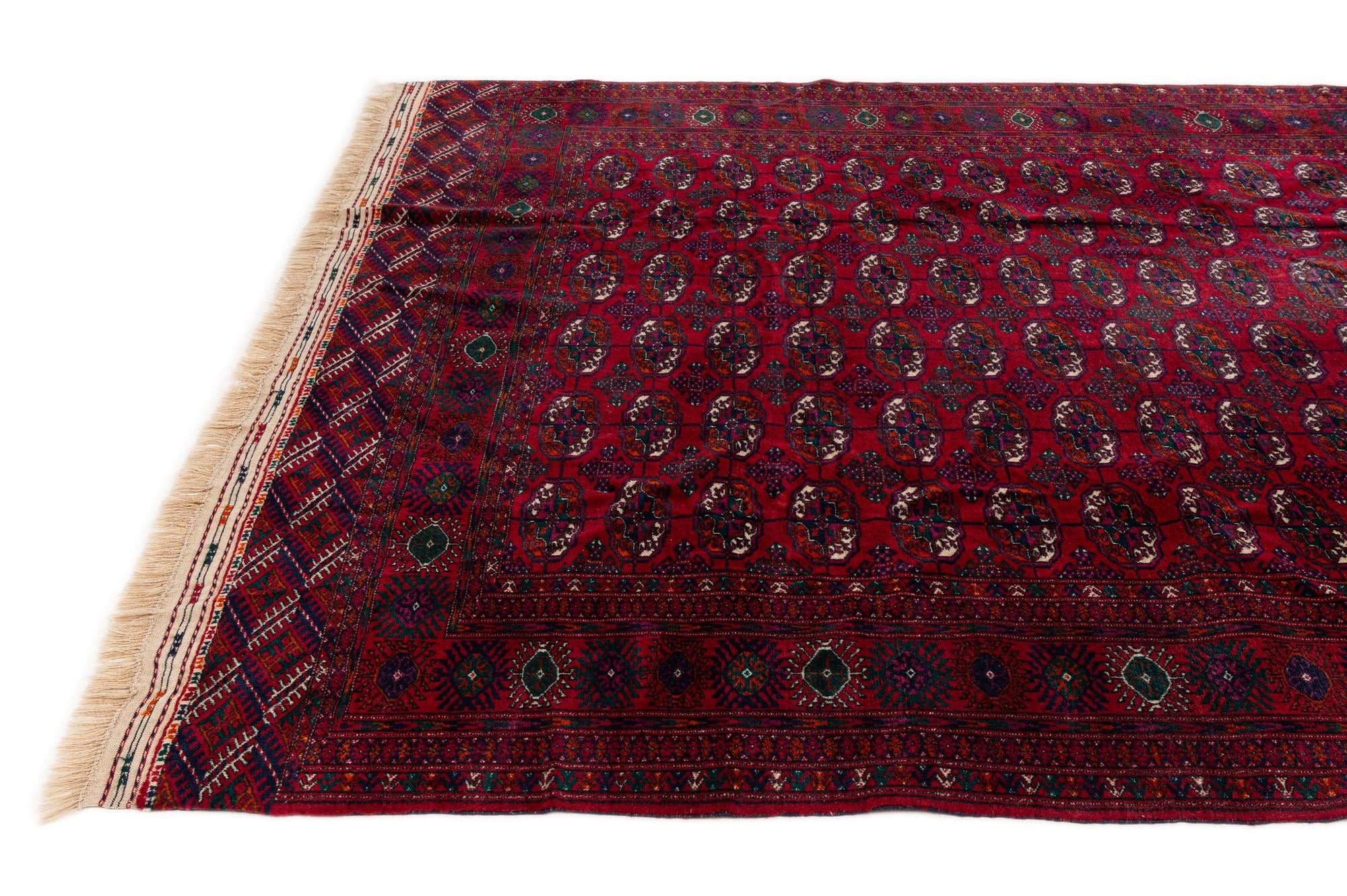 6' 7 x 10' 1 Hand Knotted Torkaman Persian Wool Rug