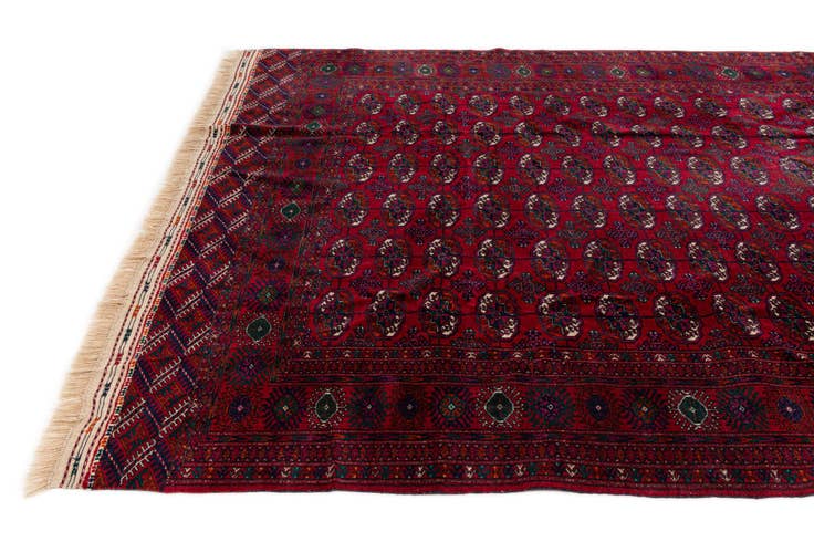 Detail image of 6' 7 x 10' 1 Hand Knotted Torkaman Persian Wool Rug