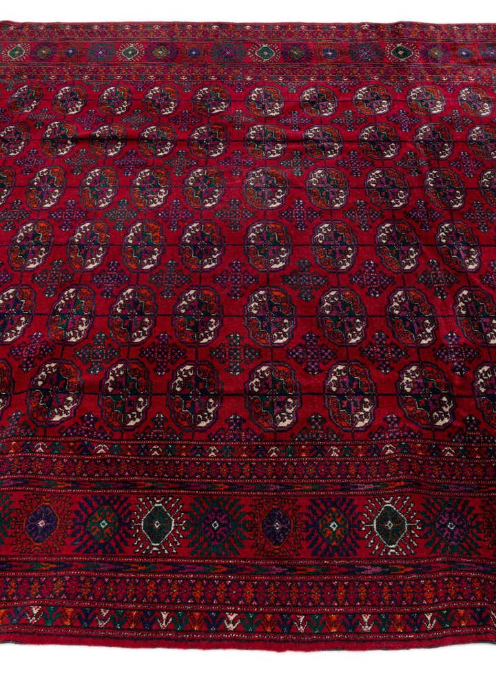 6' 7 x 10' 1 Hand Knotted Torkaman Persian Wool Rug