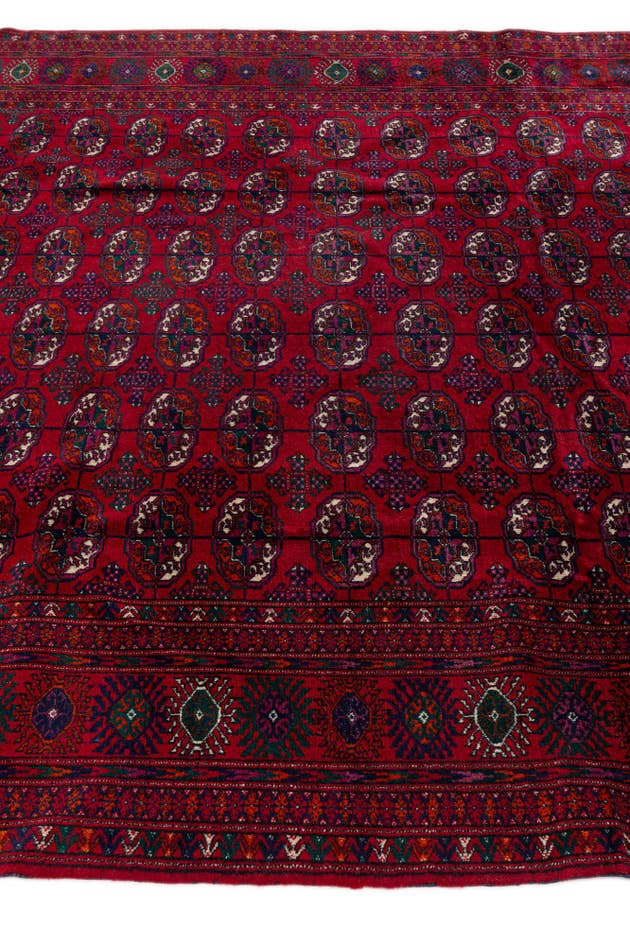 Detail image of 6' 7 x 10' 1 Hand Knotted Torkaman Persian Wool Rug