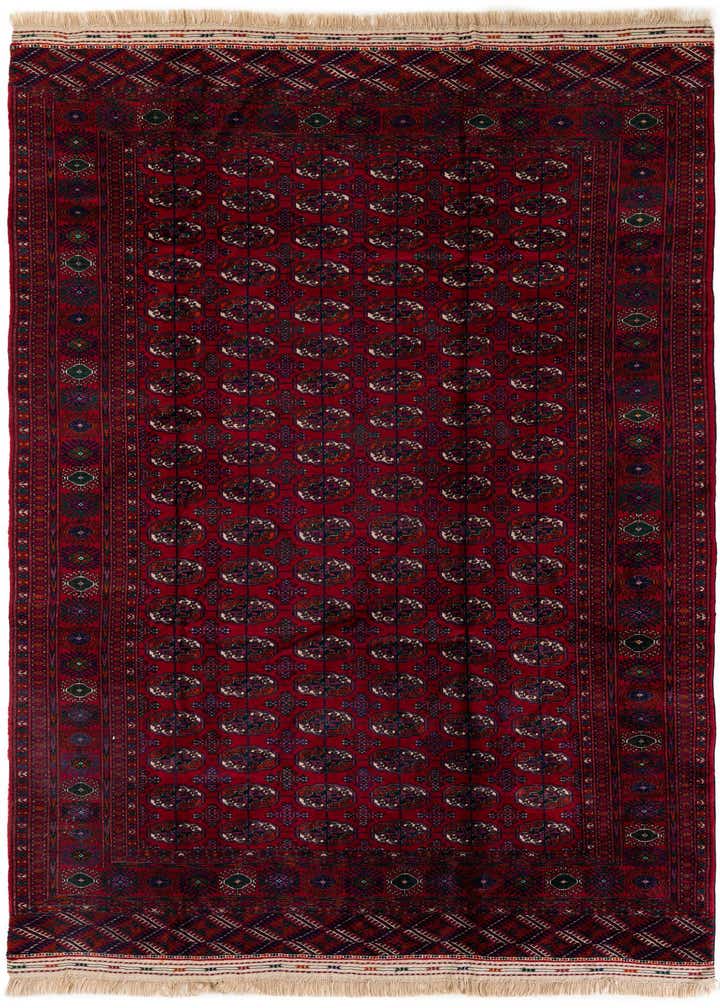 6' 7 x 10' 1 Hand Knotted Torkaman Persian Wool Rug