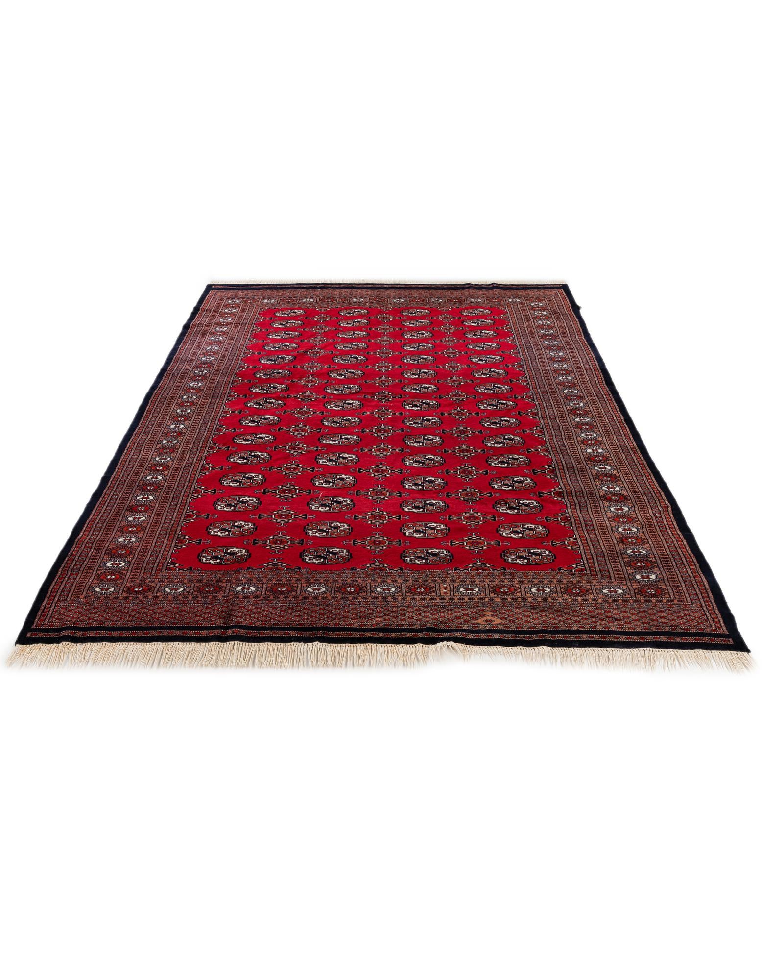 6' 1 x 8' 7 Hand Knotted Torkaman Persian Wool Rug