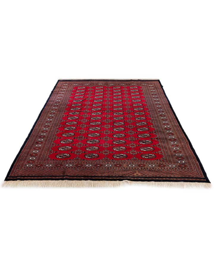 6' 1 x 8' 7 Hand Knotted Torkaman Persian Wool Rug