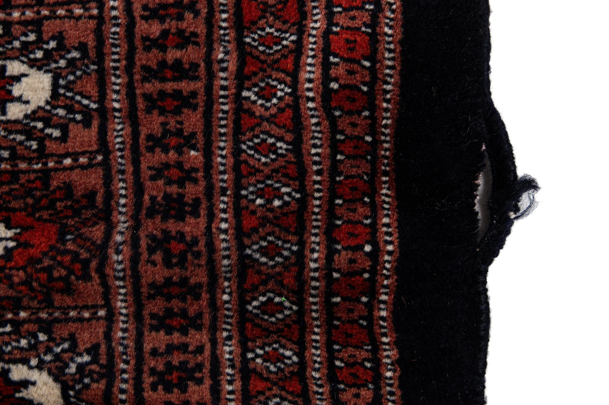 6' 1 x 8' 7 Hand Knotted Torkaman Persian Wool Rug