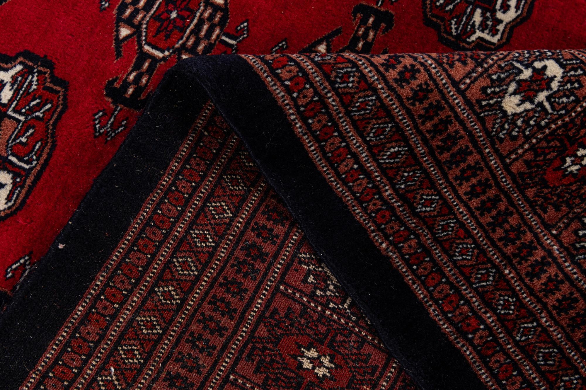 6' 1 x 8' 7 Hand Knotted Torkaman Persian Wool Rug