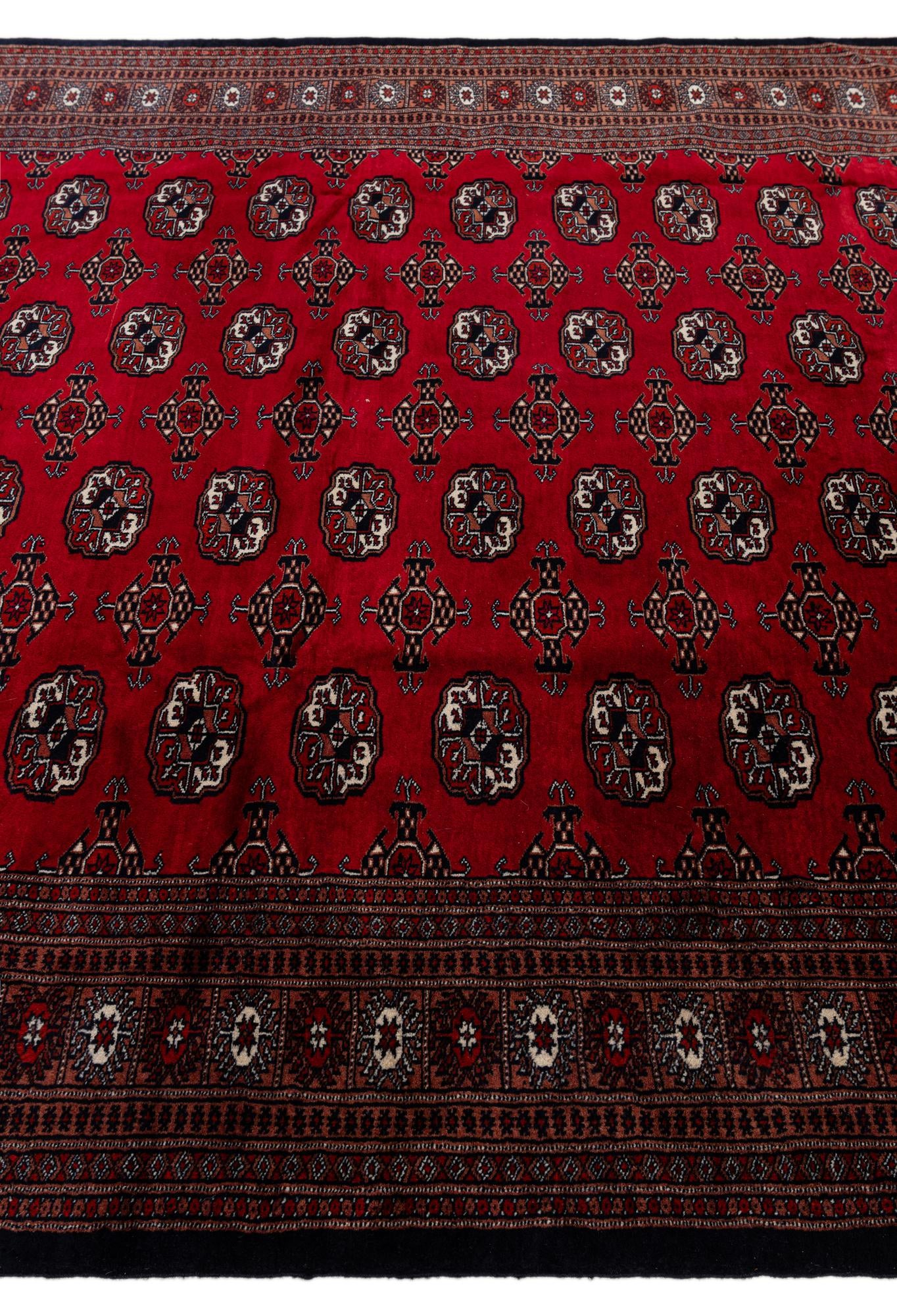 6' 1 x 8' 7 Hand Knotted Torkaman Persian Wool Rug