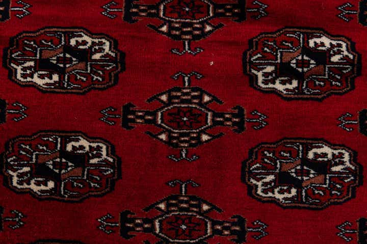 6' 1 x 8' 7 Hand Knotted Torkaman Persian Wool Rug
