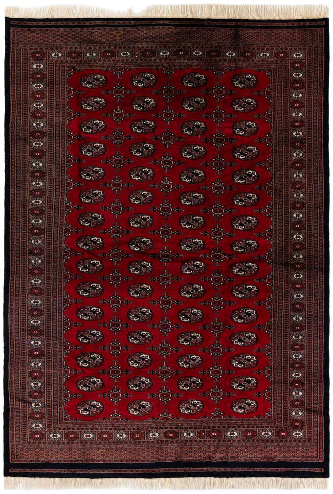 6' 1 x 8' 7 Hand Knotted Torkaman Persian Wool Rug