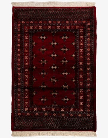 4' 2 x 6' 2 Hand Knotted Torkaman Persian Wool Rug