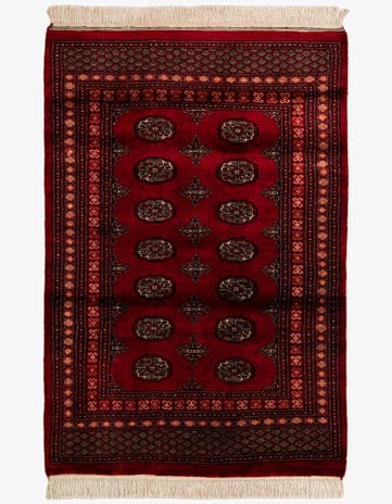 4' 1 x 6' Hand Knotted Torkaman Persian Wool Rug