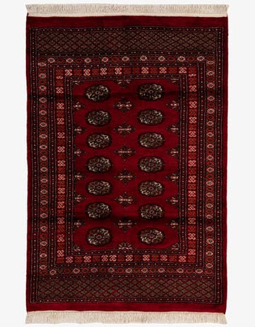 4' 3 x 6' 2 Hand Knotted Torkaman Persian Wool Rug