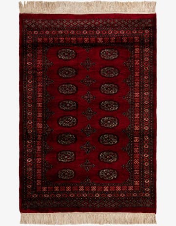 4' 2 x 6' Hand Knotted Torkaman Persian Wool Rug