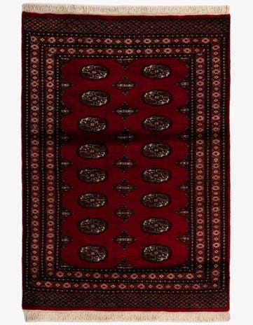 4' 4 x 6' 2 Hand Knotted Torkaman Persian Wool Rug