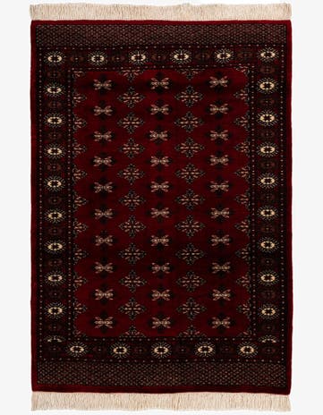 4' 3 x 6' Hand Knotted Torkaman Persian Wool Rug