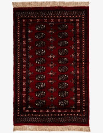 4' 1 x 6' 6 Hand Knotted Torkaman Persian Wool Rug