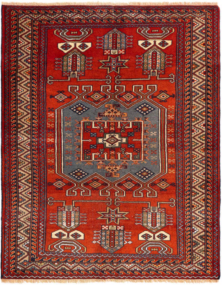 Detail image of 4' 3 x 5' 5 Torkman Wool Rug