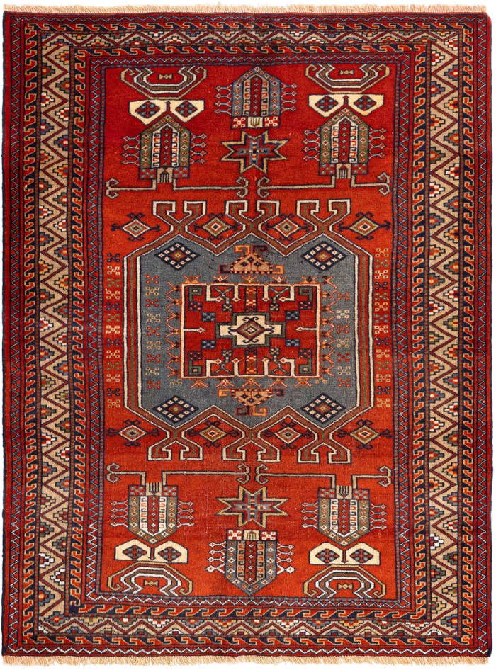 Detail image of 4' 3 x 5' 5 Torkman Wool Rug