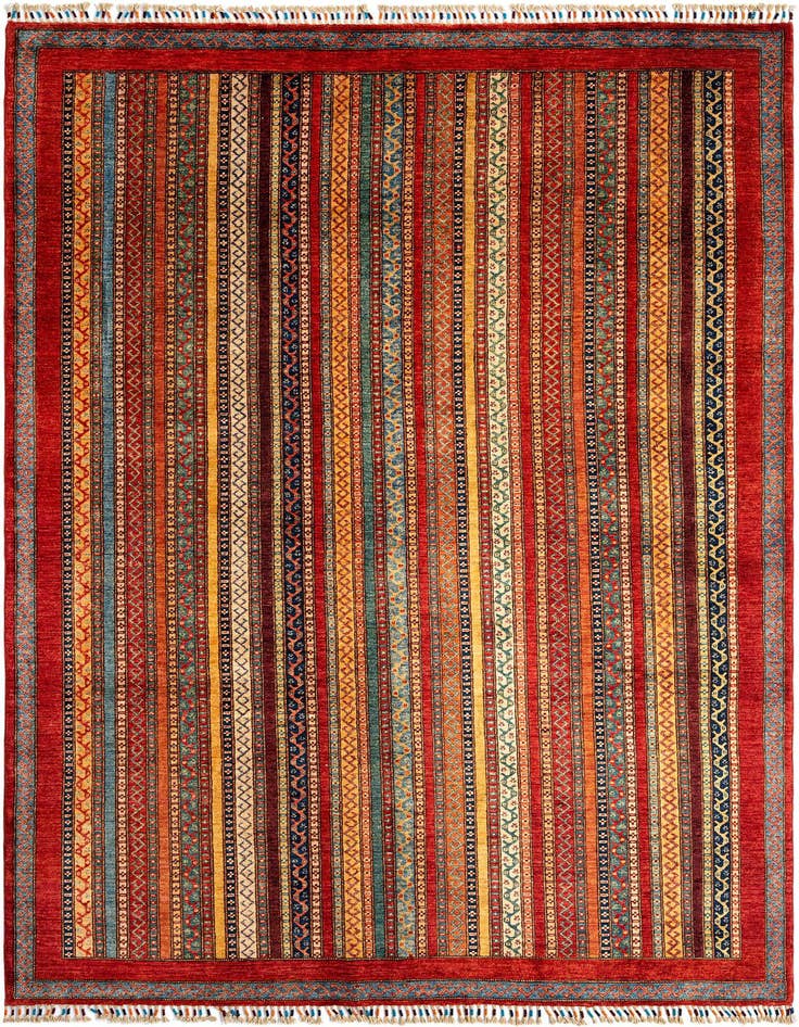 Detail image of 6' 6 x 9' 8 Torkman Wool Rug