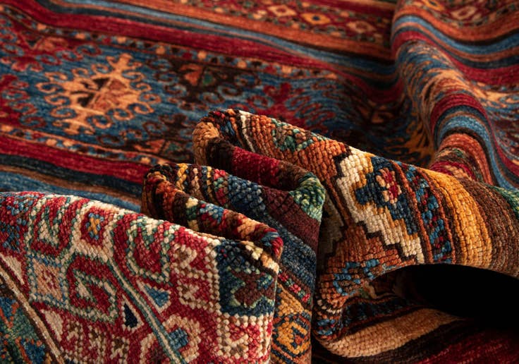 Detail image of 5' 8 x 8' Torkman Wool Rug