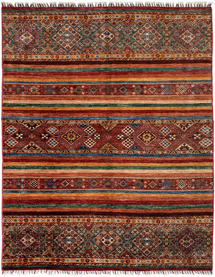 Detail image of 4' 11 x 6' 8 Torkman Wool Rug