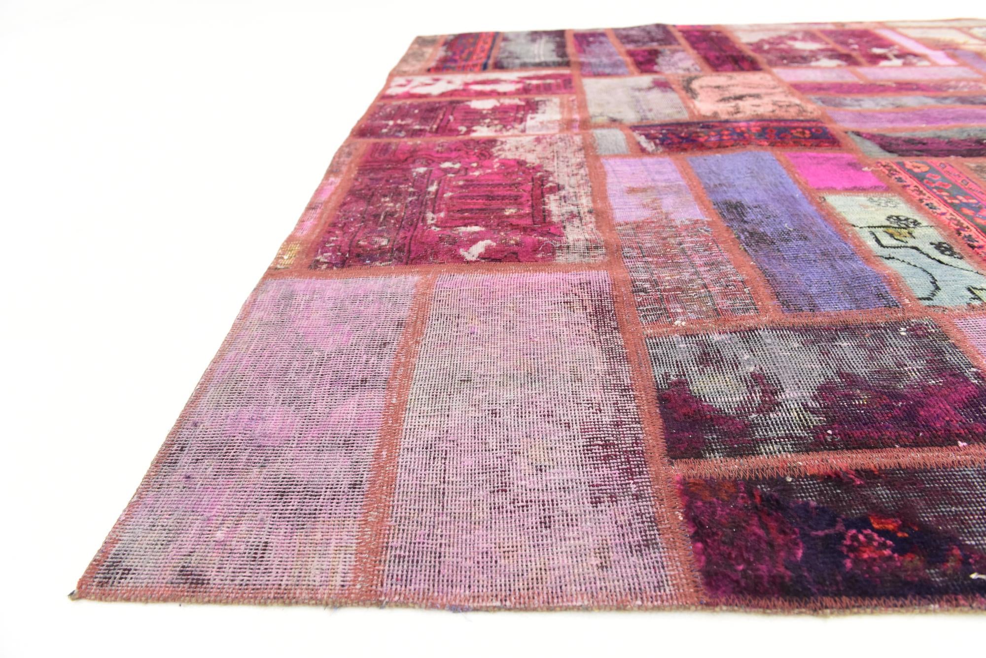 6' 3 x 7' 7 Hand Knotted Ultra Vintage Persian Wool Rug