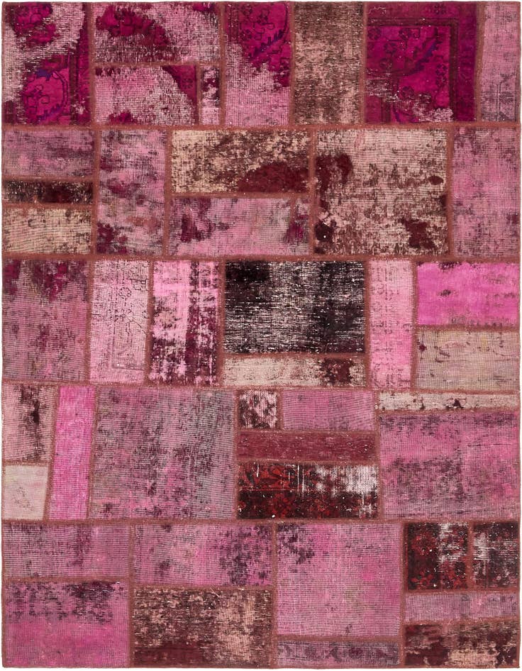 Detail image of 5' 10 x 8' Hand Knotted Ultra Vintage Persian Wool Rug