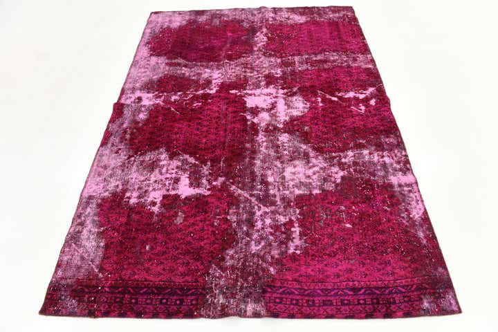 4' 7 x 6' 7 Hand Knotted Ultra Vintage Persian Wool Rug
