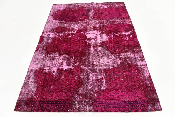 Detail image of 4' 7 x 6' 7 Hand Knotted Ultra Vintage Persian Wool Rug