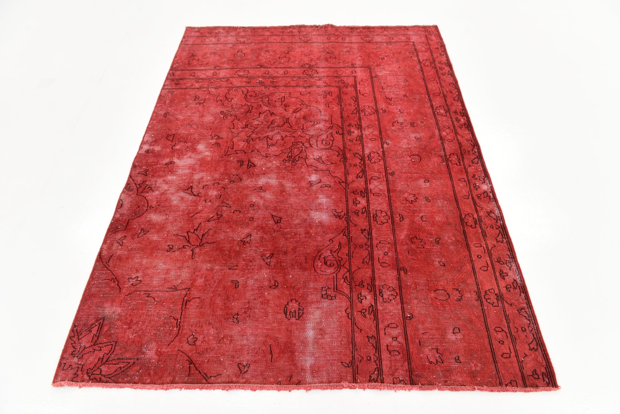 4' 5 x 6' Hand Knotted Ultra Vintage Persian Wool Rug