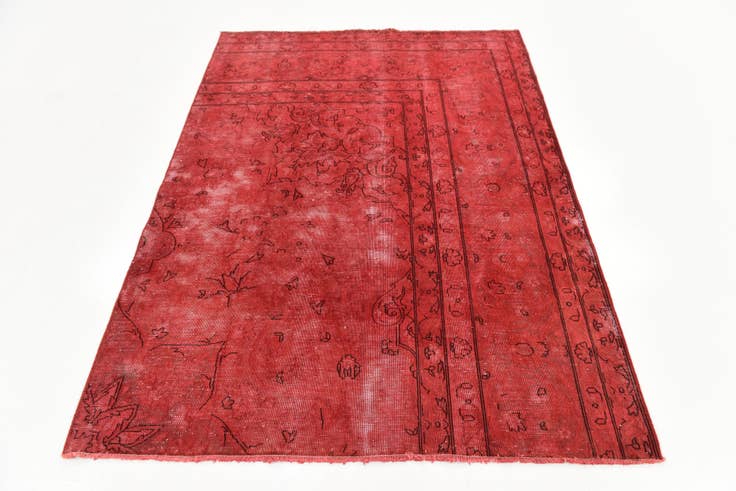 Detail image of 4' 5 x 6' Hand Knotted Ultra Vintage Persian Wool Rug