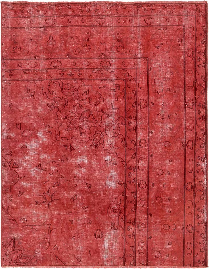 Detail image of 4' 5 x 6' Hand Knotted Ultra Vintage Persian Wool Rug