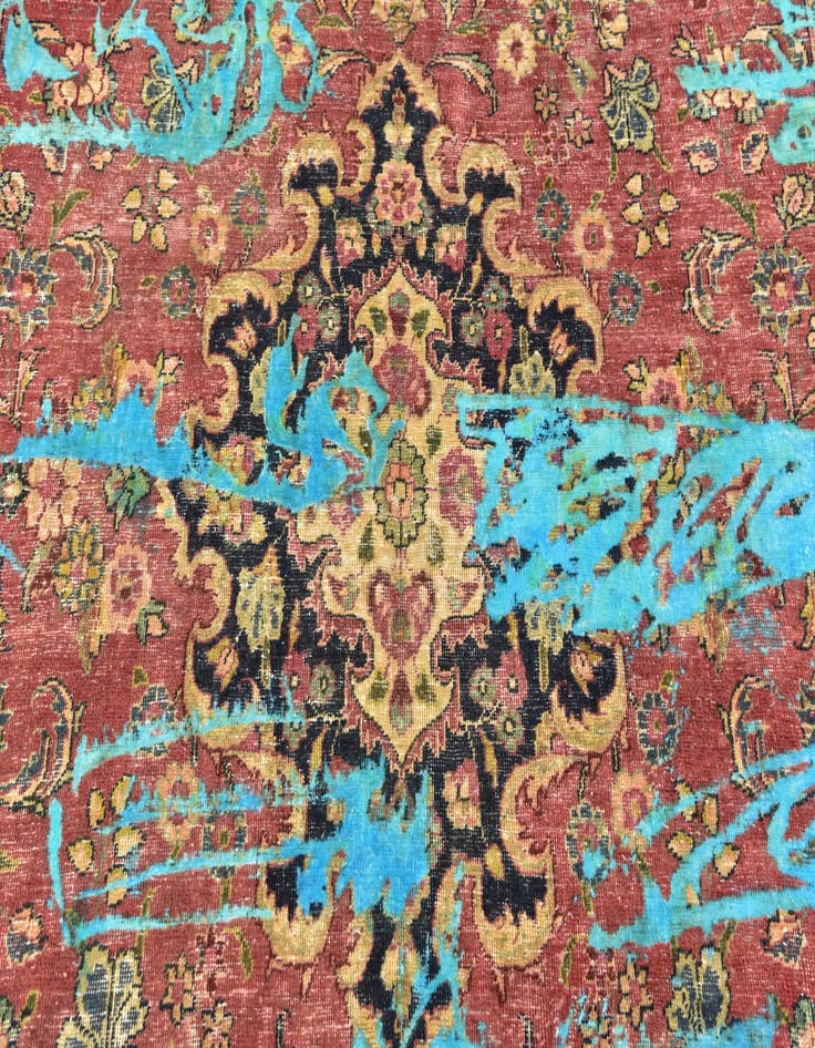 Detail image of 5' 5 x 8' Hand Knotted Ultra Vintage Persian Wool Rug
