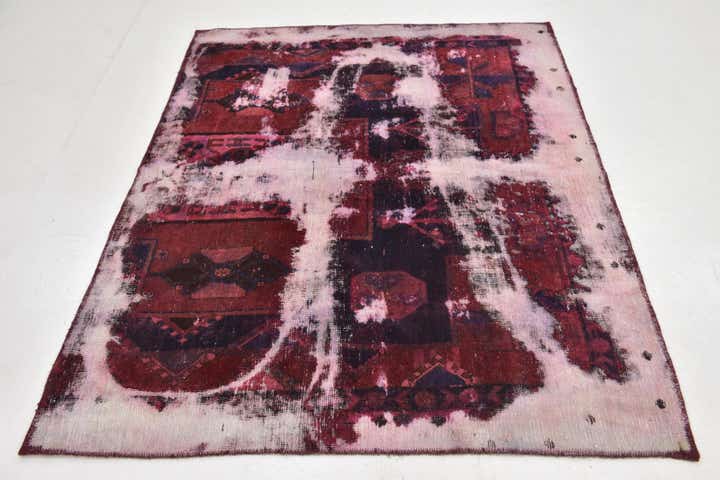 4' 8 x 6' Hand Knotted Ultra Vintage Persian Wool Rug