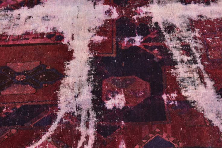 Detail image of 4' 8 x 6' Hand Knotted Ultra Vintage Persian Wool Rug