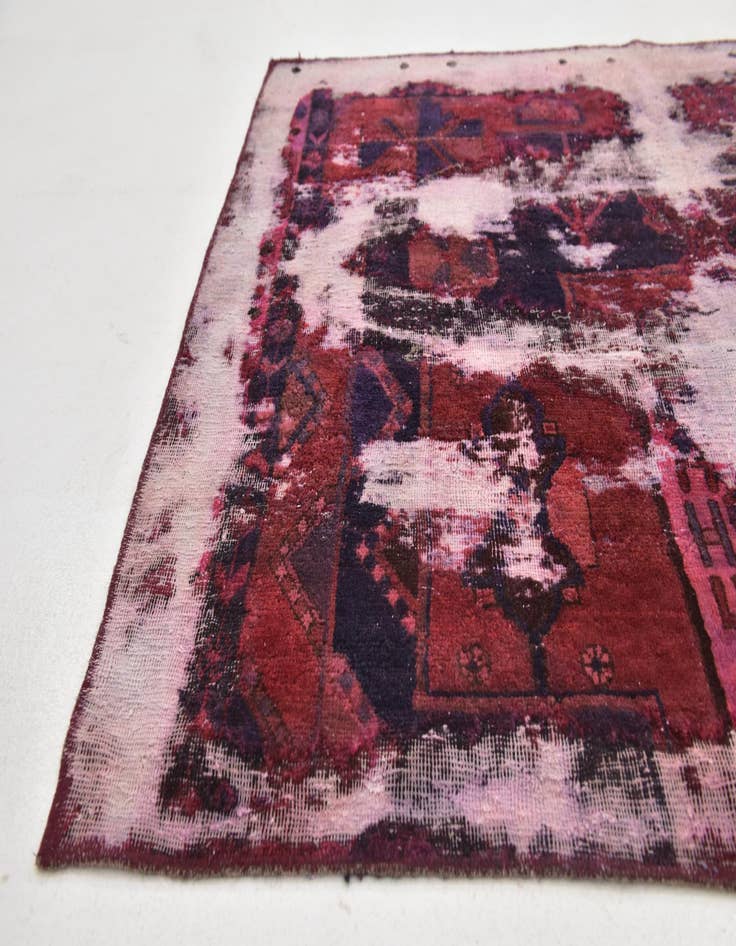 Detail image of 4' 8 x 6'  Hand Knotted Ultra Vintage Persian Wool Rug