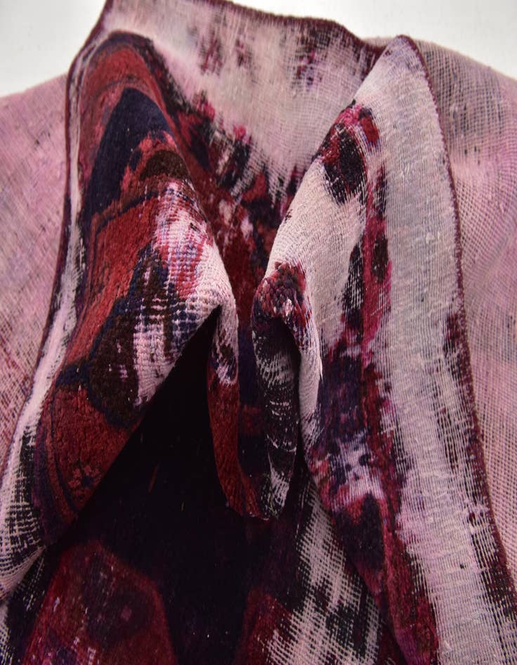 Detail image of 4' 8 x 6'  Hand Knotted Ultra Vintage Persian Wool Rug