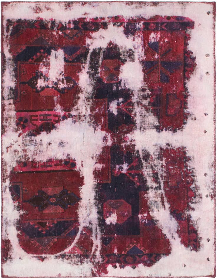Detail image of 4' 8 x 6' Hand Knotted Ultra Vintage Persian Wool Rug