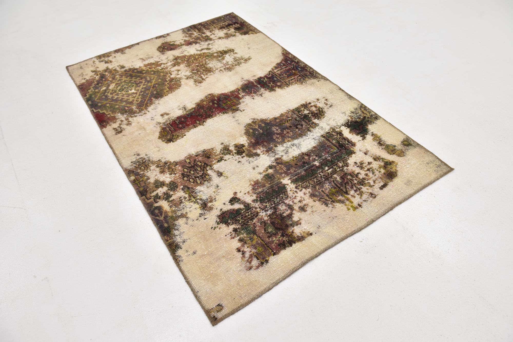 4' x 6' 3 Hand Knotted Ultra Vintage Persian Wool Rug