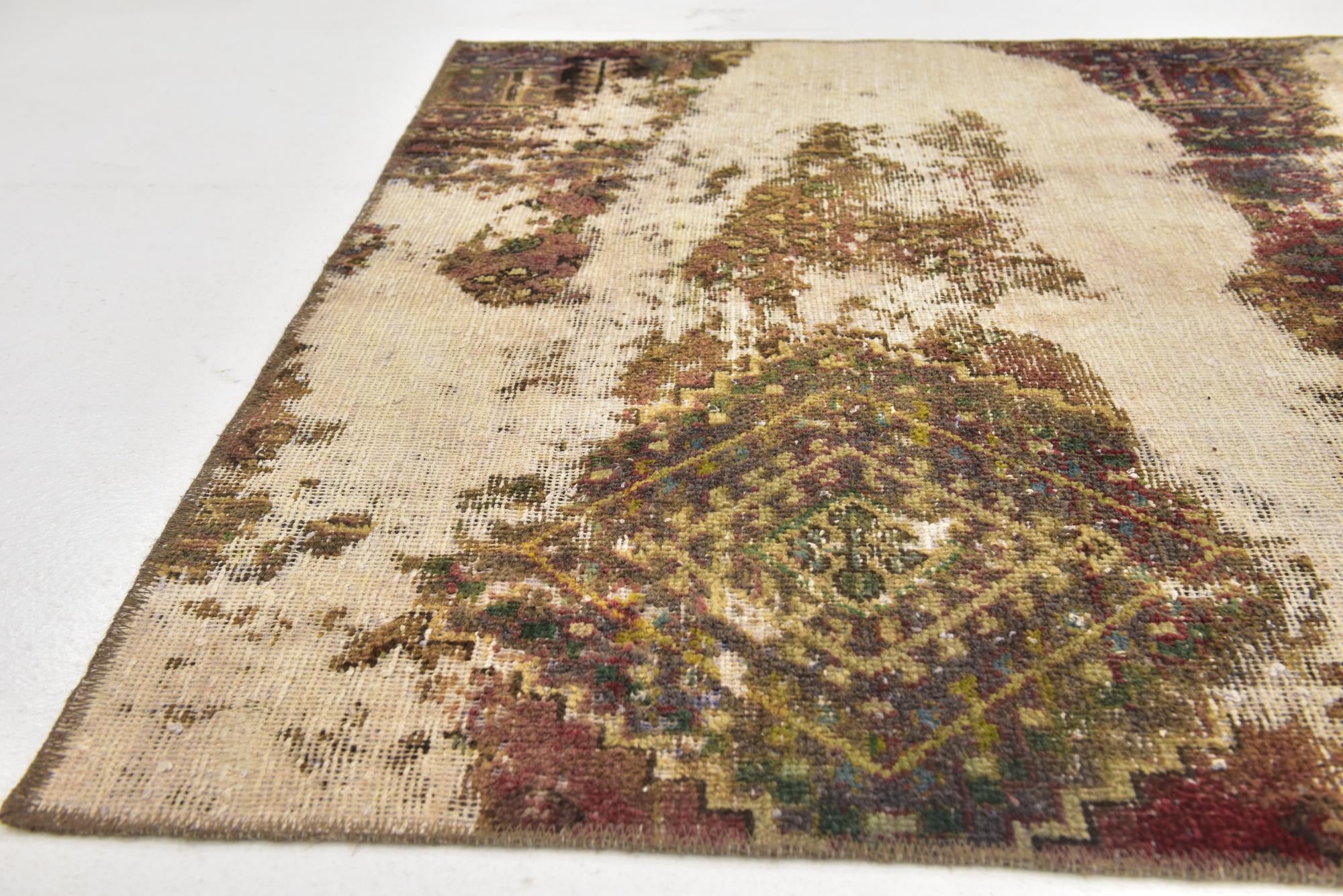 4' x 6' 3 Hand Knotted Ultra Vintage Persian Wool Rug