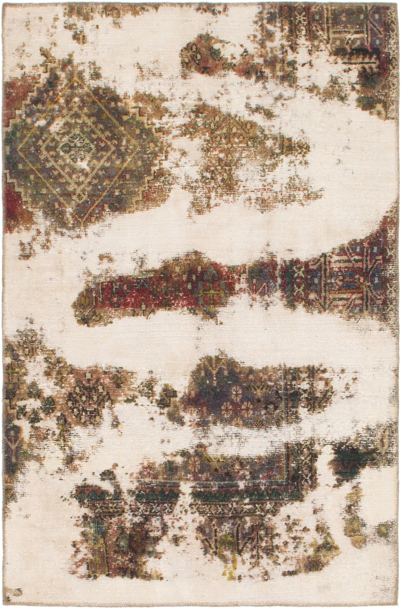 4' x 6' 3 Hand Knotted Ultra Vintage Persian Wool Rug
