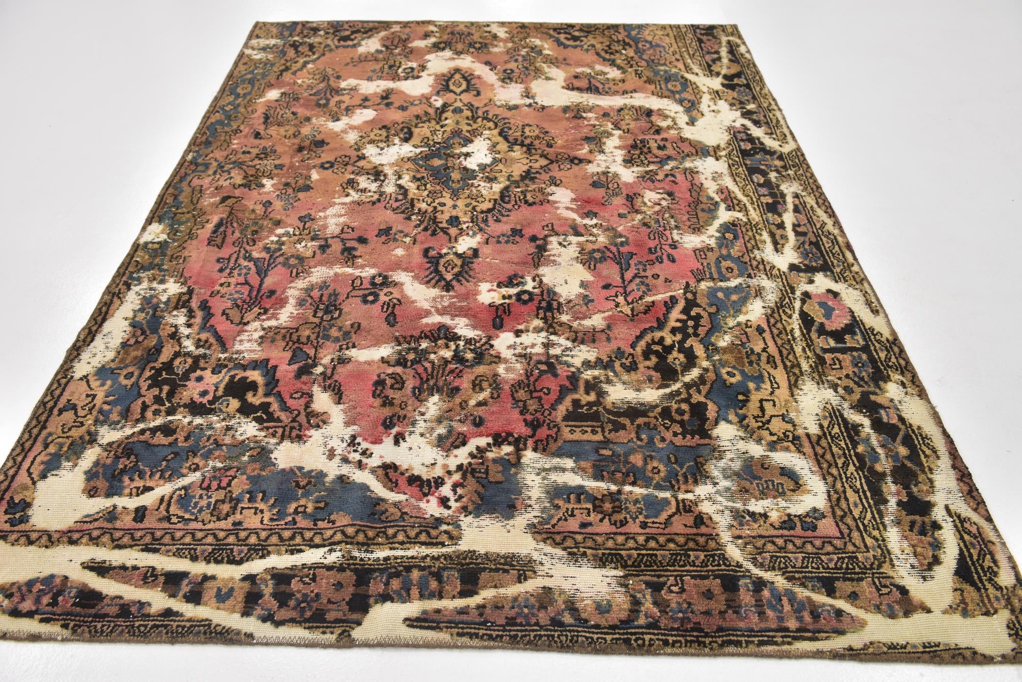 5' 10 x 8' Hand Knotted Ultra Vintage Persian Wool Rug